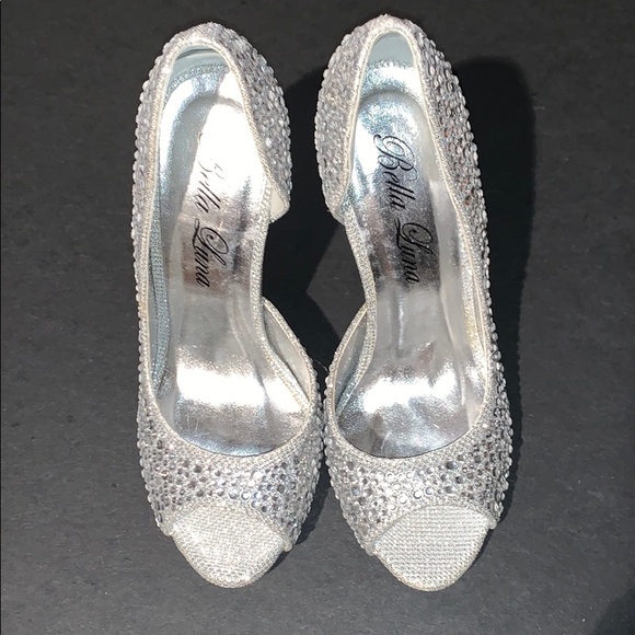 NWOT Crystal covered 💎 open toe pumps - Picture 8 of 8